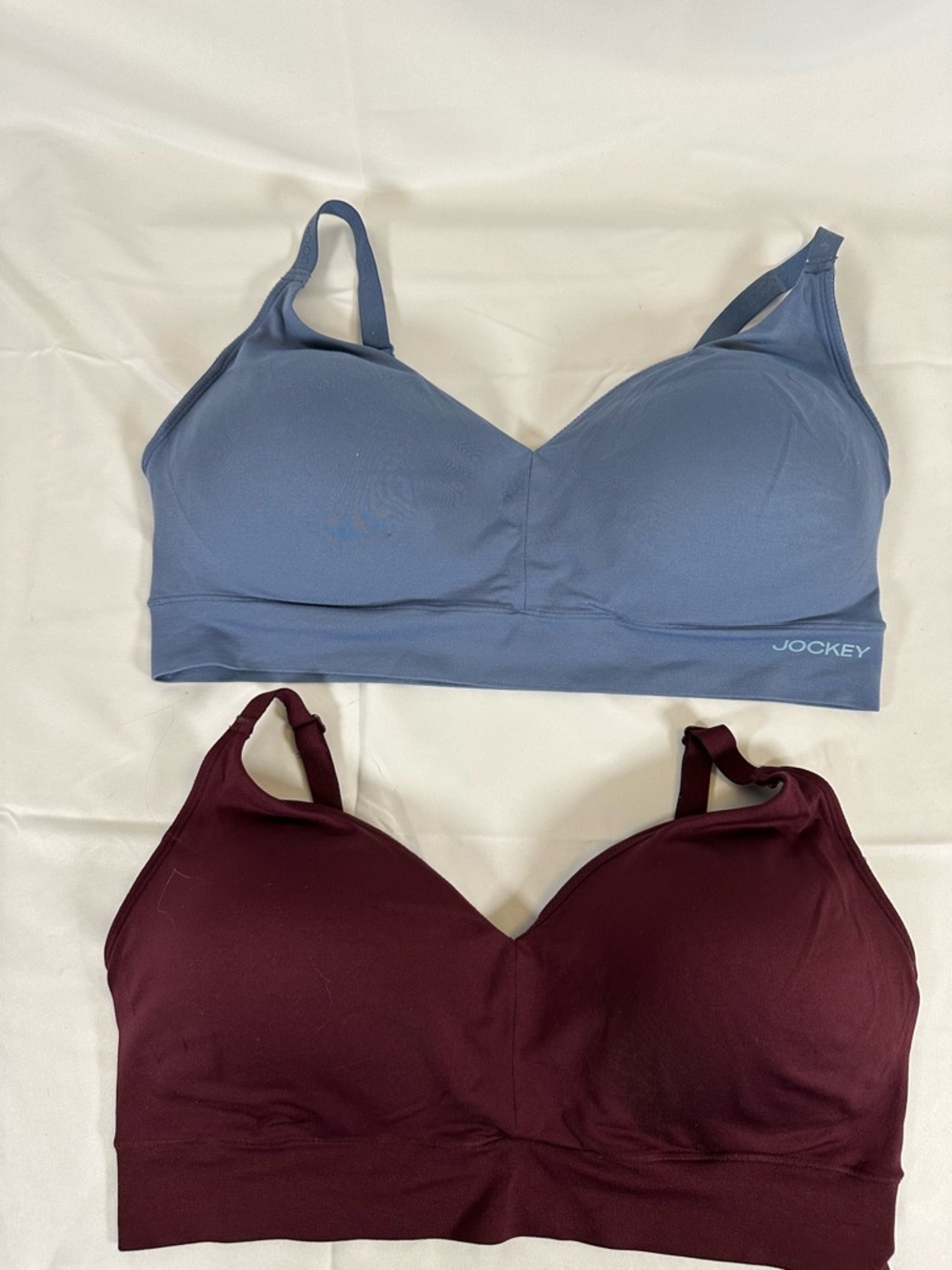 Jockey Wireless Light Lift Bralette Duo - Slate Blue & Burgundy XL